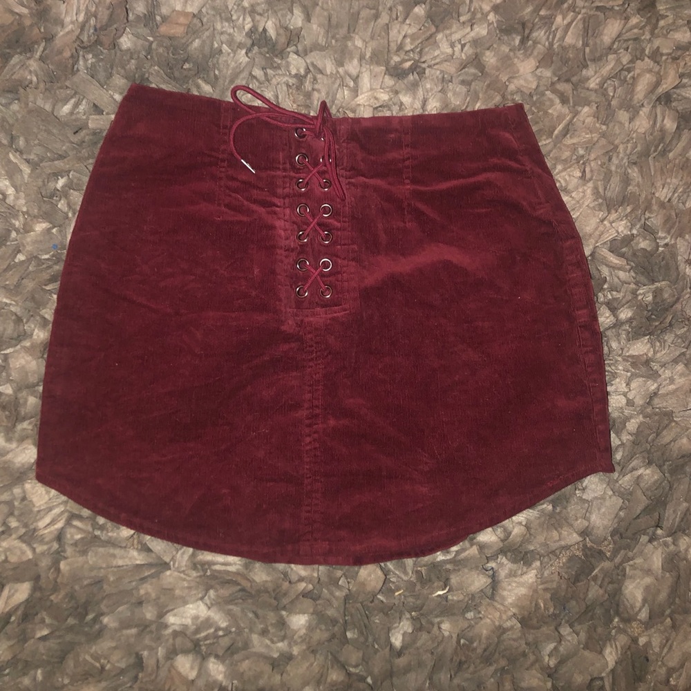 Burgundy skirt!